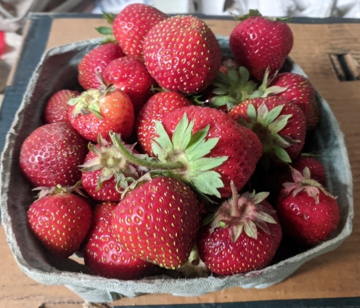 A box of strawberries