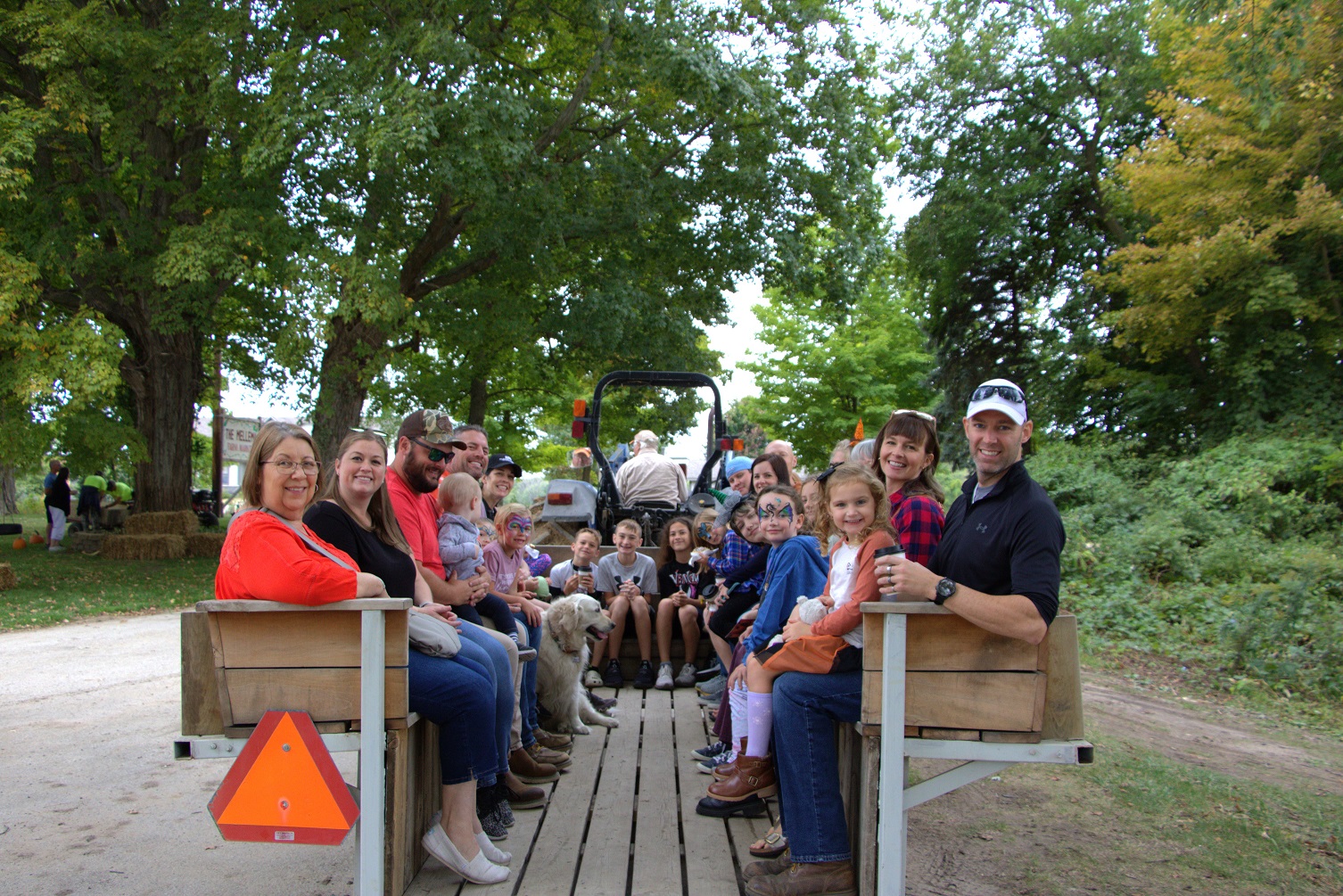 a pumpkin wagon ride